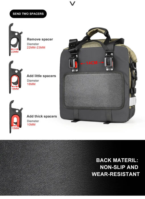 Rhinowalk Waterproof Side Bag 20L (Black) - Image 4