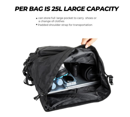 Kemimoto Waterproof Saddle Bag Set (25L x 2) - Image 6
