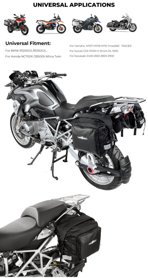 Kemimoto Waterproof Saddle Bag Set (25L x 2) - Image 2