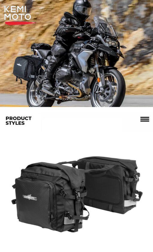 Kemimoto Waterproof Saddle Bag Set (25L x 2) - Image 3