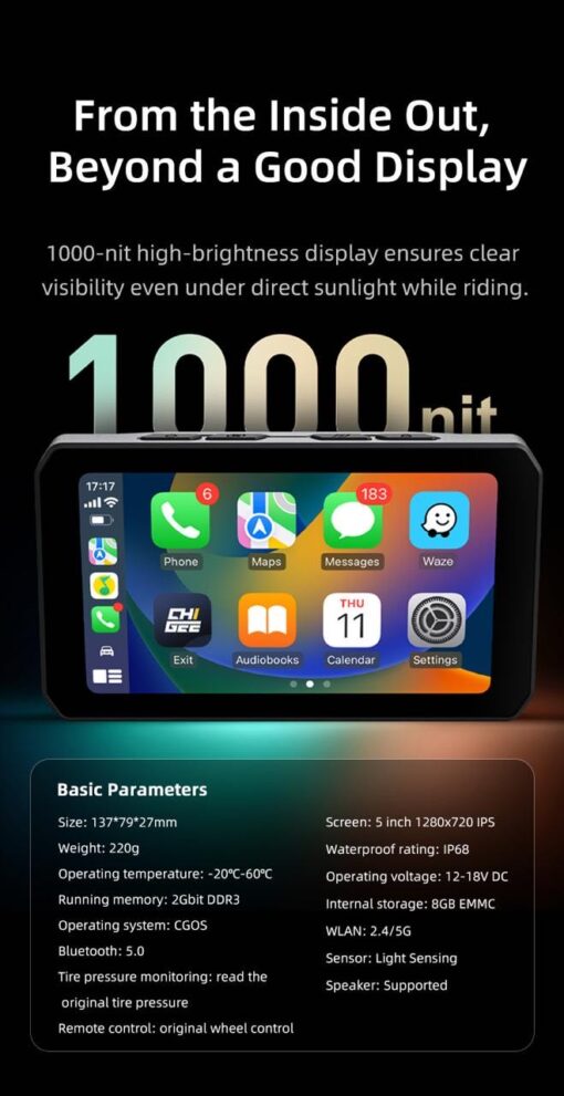 Chigee AIO-5 Navigation GPS Unit with Screen Protector - Image 2