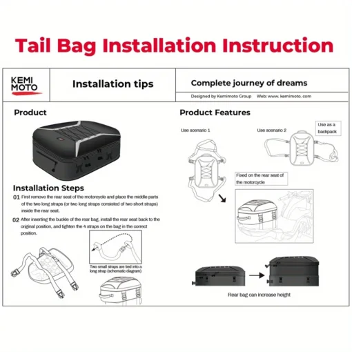 Universal Motorcycle Tail Bag
