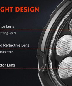 High power motorcycle auxiliary lights with projector and reflector LEDs