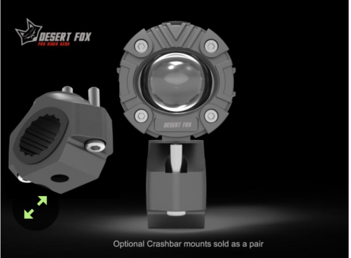 Desert Fox Crash Bar Spot Light mounts - Image 2